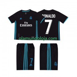Camisola Real Madrid Cristiano Ronaldo 7 2017 2018 Retro Criança Equipamento Segundo Manga Curta